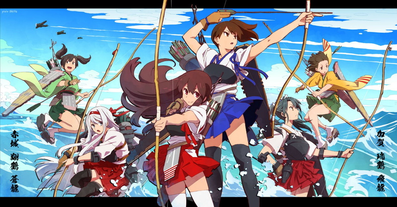 weapon, collection, kantai, narita, zuikaku, kancolle, souryuu, akagi, hiryuu, kaga, bow, 720P