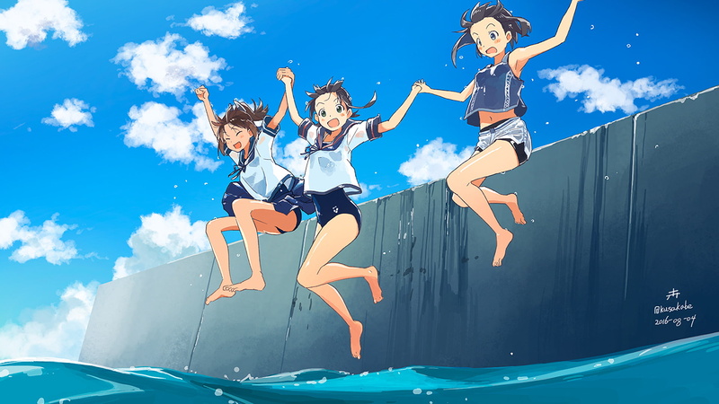 1080P, Anime, Kantai Collection, Fubuki (Kancolle), I-401 (Kancolle), Hayasui (Kancolle)