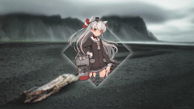 young adult, anime, adult, Kantai Collection, anime girls, looking at camera, clothing, sky, Amatsukaze (Kancolle), day, women, full length, nature, hair