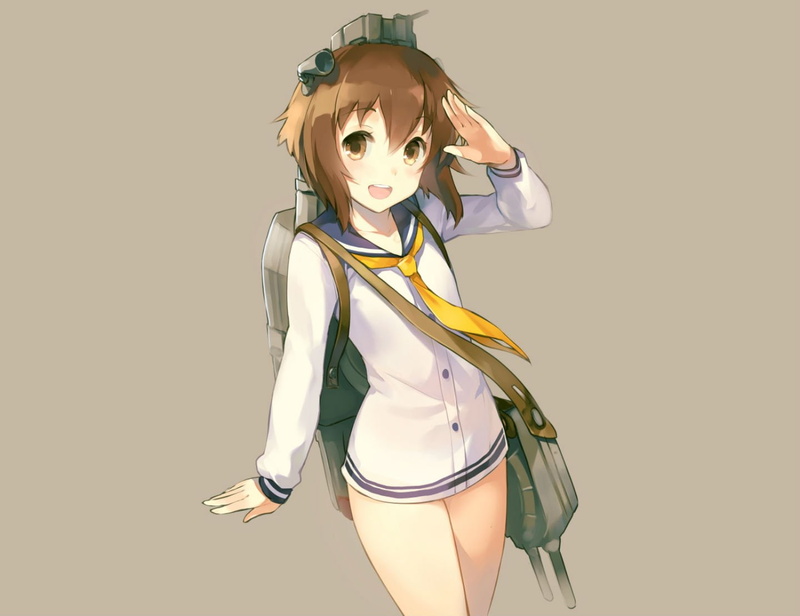 eyes, kancolle, umiko, yukikaze, kantai, collection, short, 720P, seifuku, brown, tousaki, hair