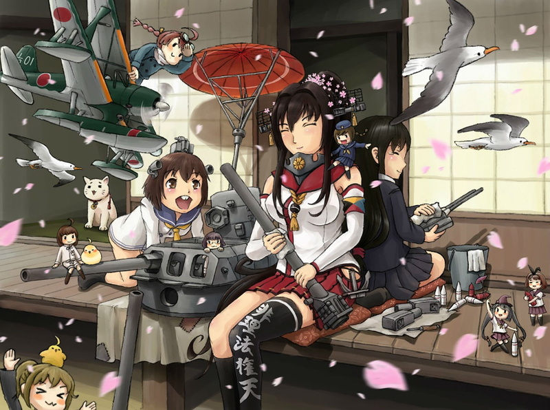yukikaze, kantai, fairy, aircraft, 720P, weapon, karasu, animal, hiyoko, kancolle, collection, cat, yamato, naoshow357