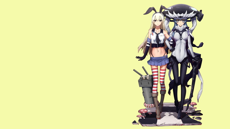 stockings, video games, anime girls, Shimakaze (Kancolle), 1080P, Wo-Class, minimalism