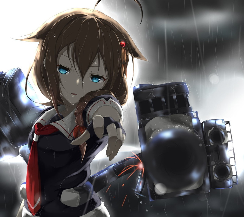 Kantai Collection, blue eyes, 720P, Shigure (KanColle)