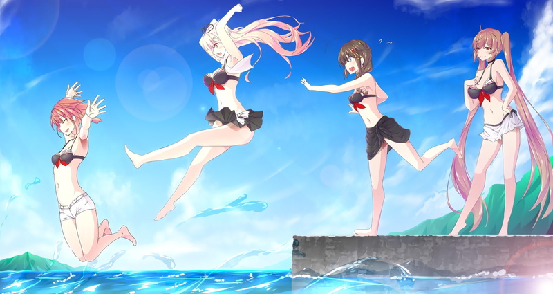 1080P, Yuudachi (Kancolle), Shiratsuyu (Kancolle), Kantai Collection, Murasame (Kancolle), Anime, Shigure (Kancolle)