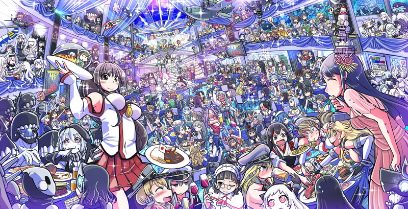 Yura (KanColle), Isokaze (KanColle), horns, Akitsumaru (kancolle), Yamato (KanColle), fish, Mutsu (KanColle), miko, Akitsushima (KanColle), Kuroshio (KanColle)