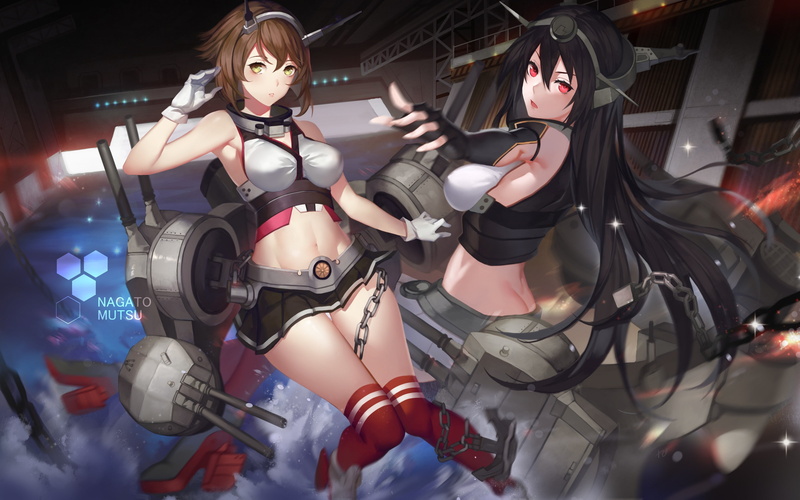 2K, Kantai Collection, Mutsu (KanColle), Nagato (KanColle)
