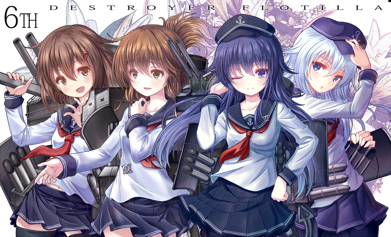 Hibiki (Kancolle), Kantai Collection, Akatsuki (KanColle), Anime, 1080P, Inazuma (Kancolle), Ikazuchi (Kancolle)