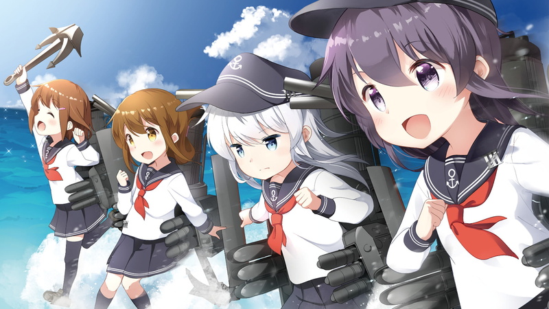 Kantai Collection, Anime, Inazuma (Kancolle), Akatsuki (KanColle), 1080P, Hibiki (Kancolle), Ikazuchi (Kancolle)