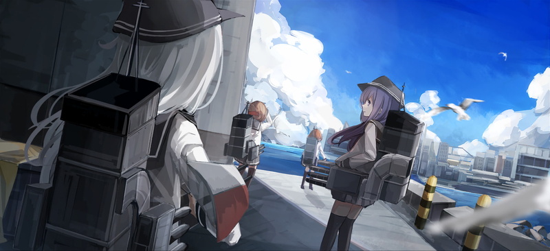 Anime, Akatsuki (KanColle), Hibiki (Kancolle), Kantai Collection, Ikazuchi (Kancolle), 1080P, Inazuma (Kancolle)