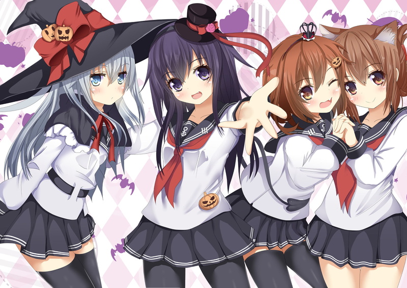 Ikazuchi (Kancolle), 1080P, Kantai Collection, Akatsuki (KanColle), Hibiki (Kancolle), Anime, Inazuma (Kancolle)