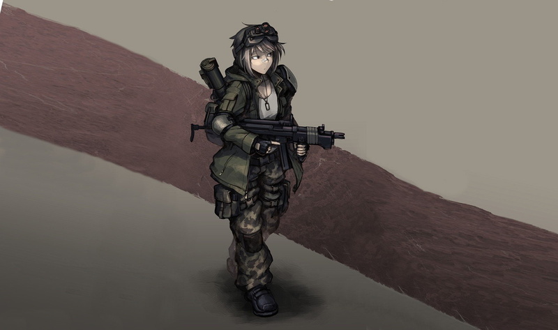 Hellshock, Hetza, 720P, anime, Anime Girls, Machine Gun