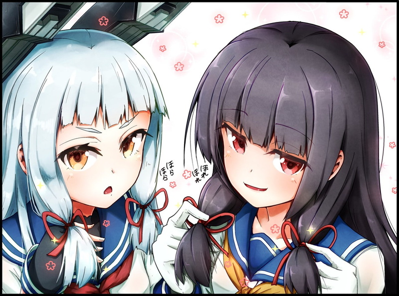 anime, Murakumo (KanColle), anime girls, 720P, Isokaze, Kantai Collection