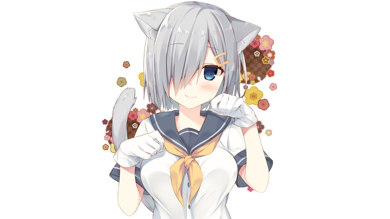 women, clothing, lifestyles, hamakaze, copy space, young adult, indoors, animal ears, 1080P, real people, one person, digital composite, kantai collection