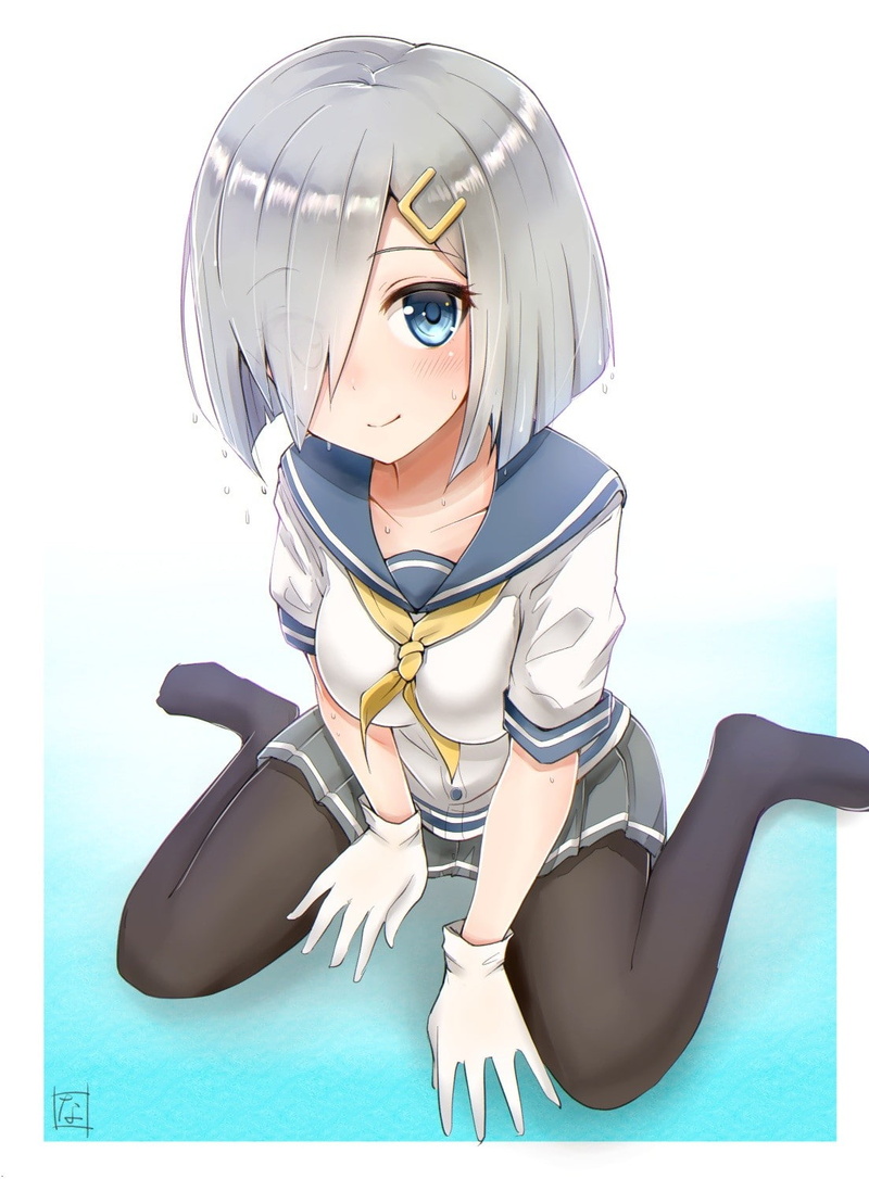 stockings, women, short hair, 720P, helmet, sport, cyborg, adult, young adult, blue eyes, sports clothing, Kantai Collection, females, beautiful people