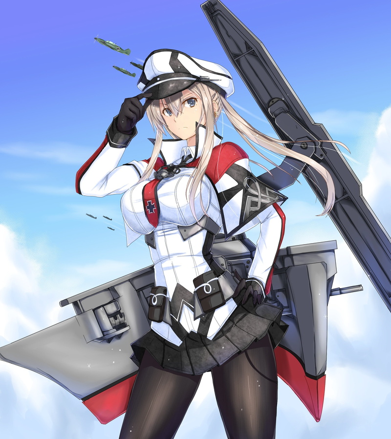 Graf Zeppelin (KanColle), skirt, blonde, long hair, 1080P, anime, uniform, Kantai Collection, anime girls