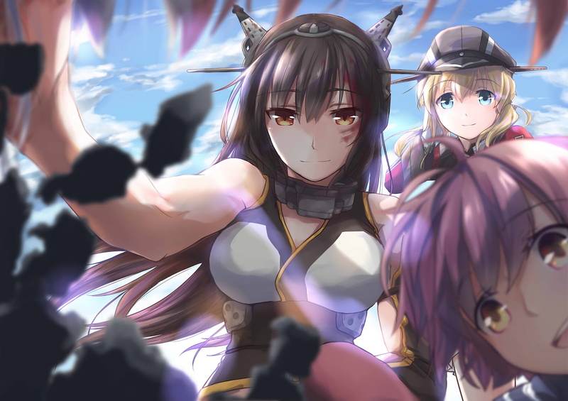 Prinz Eugen (Kancolle), Nagato (Kancolle), Anime, Kantai Collection, 1080P