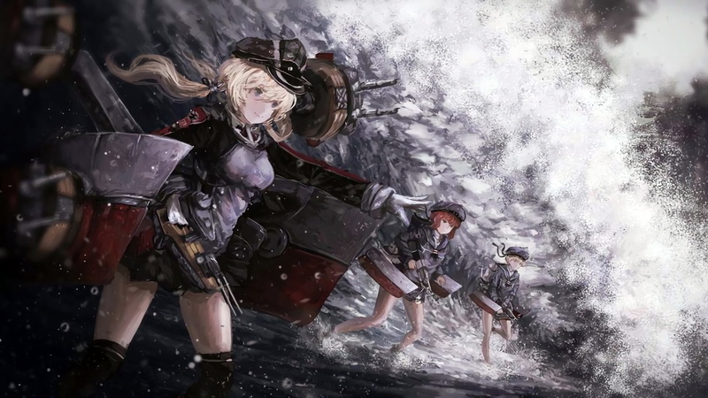 Anime, 1080P, Kantai Collection, Prinz Eugen (Kancolle), Z1 Leberecht Maass (Kancolle), Z3 Max Schultz (Kancolle)