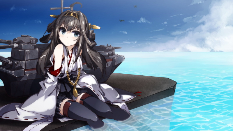 one person, young women, horizon over water, water, sea, beauty in nature, nature, underwater diving, lifestyles, women, Kantai Collection, sky, 1080P