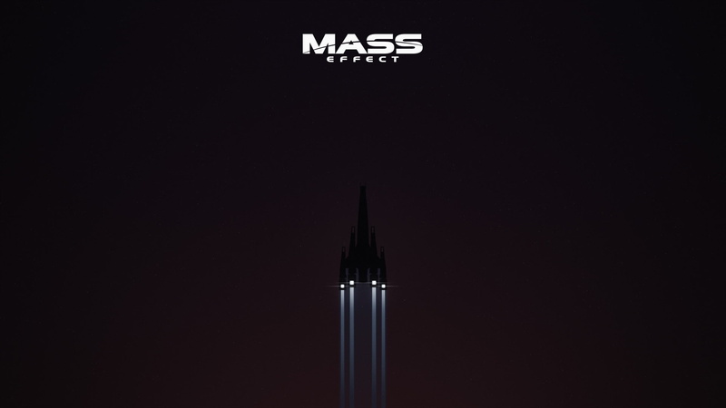 1080P, minimalism, Mass Effect, Simple, Normandy SR 2