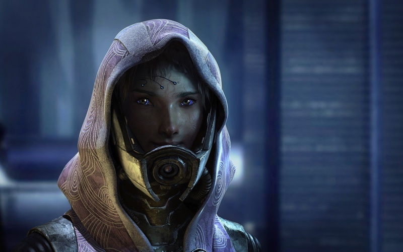 headshot, Mass Effect 3, women, clothing, Mass Effect 2, standing, adult, front view, hood, young adult, obscured face, leisure activity, human face, focus on foreground