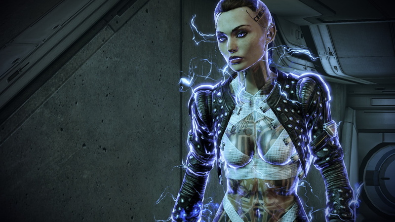make-up, Mass Effect, contemplation, standing, Jack, looking, video games, technology, woman, women, waist up, beautiful woman, young women, futuristic