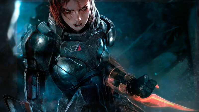 space, Garrus Vakarian, blue, 1080P, Mass Effect, video Game Characters, Commander Shepard, Thane Krios