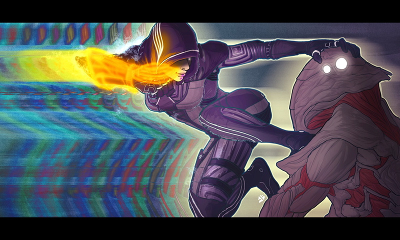 Collector, master thief, mass effect, Kasumi Goto, 1080P, fan, art