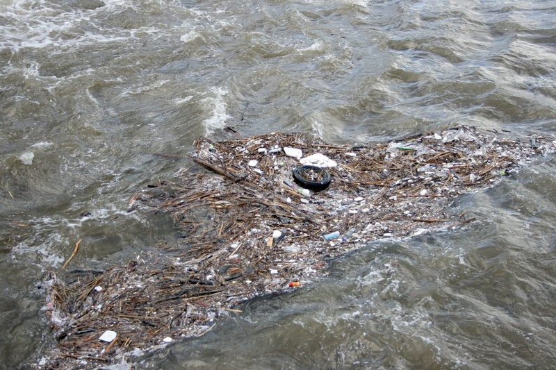 daytime, body, waste, high angle view, nature, wave, water, pollution, 1080P, plastic bag, rock - object, sea, beauty in nature, rock, waterfront, garbage collection