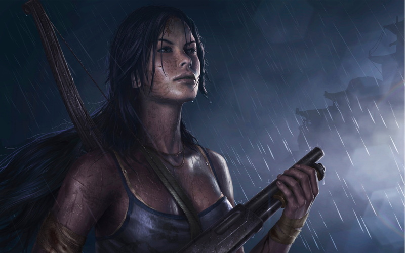 young adult, illuminated, one person, technology, long hair, lifestyles, digital composite, low angle view, Tomb Raider, video game characters, artwork