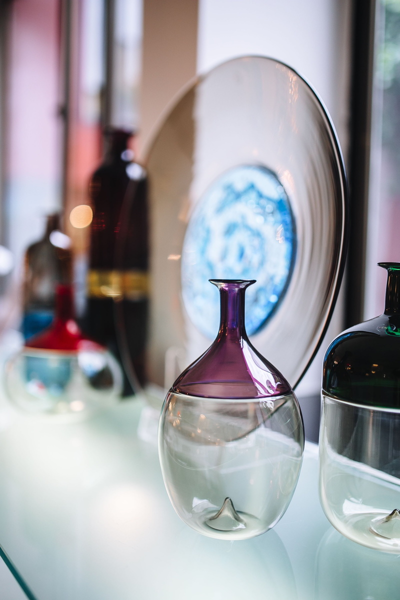 still life, reflection, glass, illuminated, laboratory, factory, drink, museum, Italy, islands, focus on foreground, close-up, wineglass, bottle, table