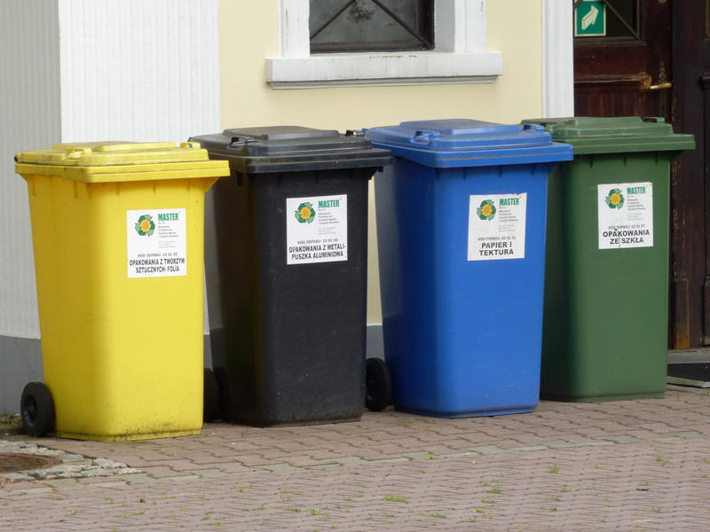 garbage, footpath, plastic, litter, dump bins, yellow, trash, communication, recycling, bins, colors, garbage can, environmental conservation, built structure