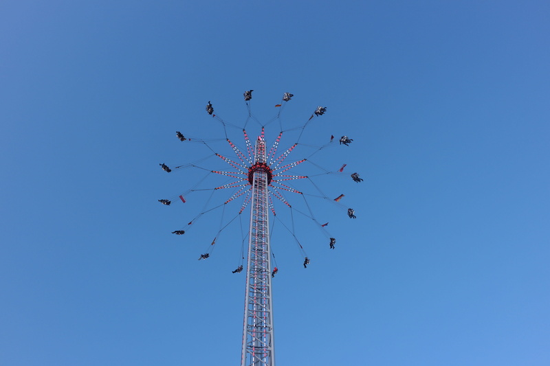 communication, rides, fairground, folk festival, fun, low angle view, far above, carousel, steel, high, hustle and bustle, dancing towers, architecture