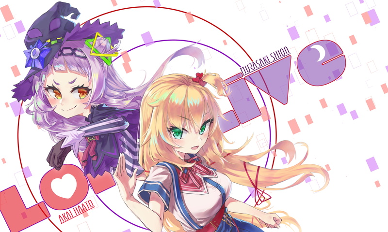 4K, Anime, Virtual Youtuber, Akai Haato, Murasaki Shion