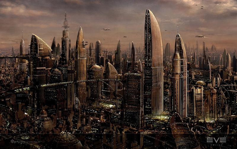 eve online amarr, sky, building, building exterior, dusk, architecture, city, environment, built structure, sunset, nature, outdoors, office building exterior