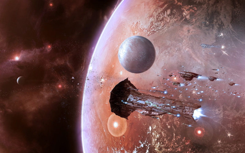 EVE Online, Amarr, spaceship, space, 1080P