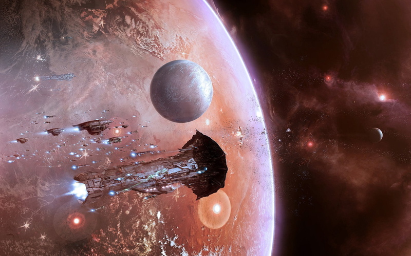 no people, galaxy, space, space exploration, space and astronomy, outdoors, planet - space, science, Amarr, 1080P, futuristic, EVE Online, panoramic, satellite view