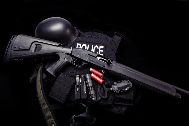 uniform, police, Mossberg 930, 4K, Ammunition, shotgun, knife