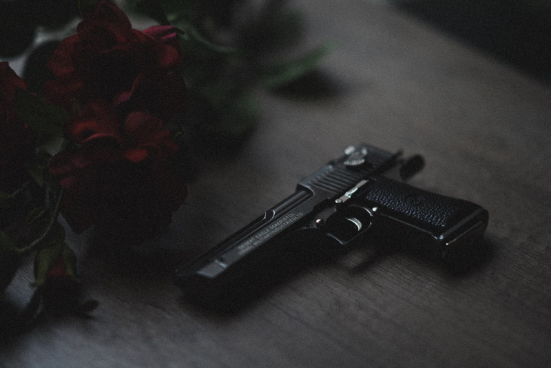 bullet, animal, social issues, aggression, shutter, bouquet, flower, selective focus, lighter, still life, communication, stain, cocker spaniel, light