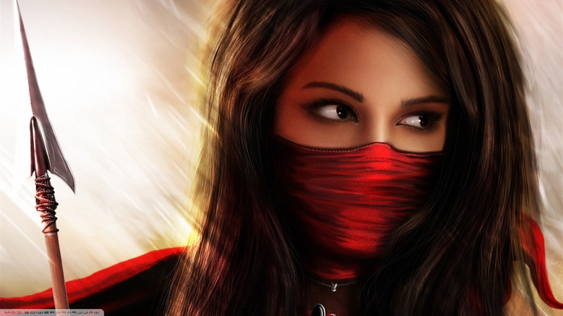beautiful people, looking at camera, hair, red, brunette, fashion, women, portrait, arrows, one person, obscured face, human face, headshot, human hair