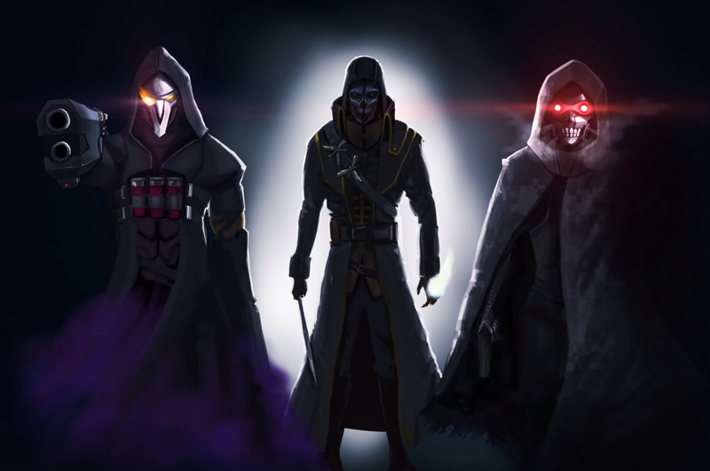 Crossover, Sword Art Online II, 1080P, Reaper (Overwatch), Sword Art Online, Death Gun (Sword Art Online)