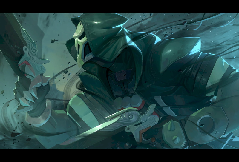 still life, choice, plastic, variation, Video Game, indoors, reaper, transfer print, green color, abstract, backgrounds, transparent, close-up, Reaper (Overwatch)