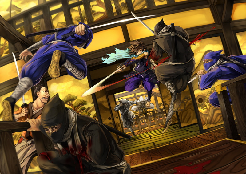 visualcat, oboro muramasa, muramasa, war, 1080P, sword, katana, ninja, battles, kisuke, weapons