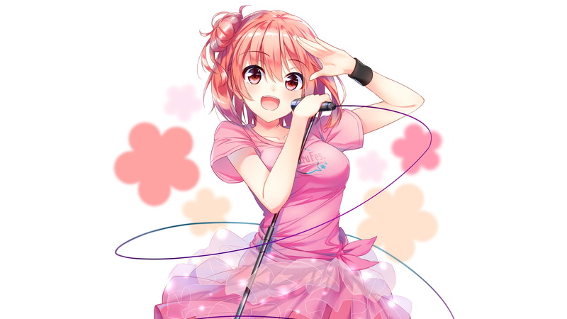 4K, anime, holding, mic, Japanese, character, Yui Yuigahama, photo, My Teen Romantic Comedy SNAFU, 4K
