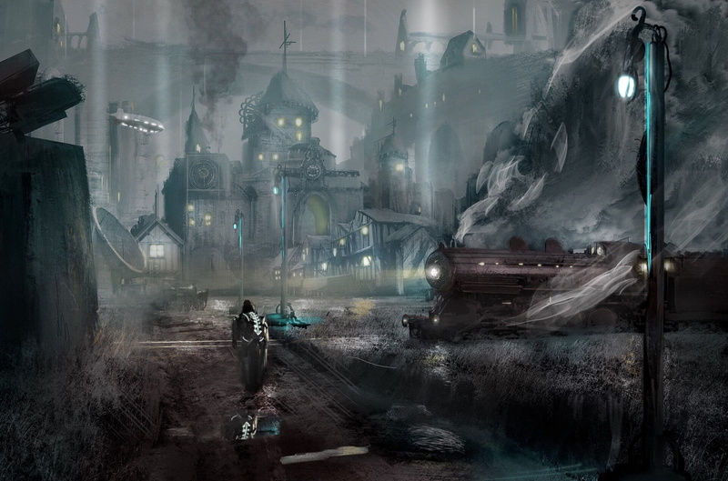 1080P, Train, Fantasy, Steampunk, City, Airplane