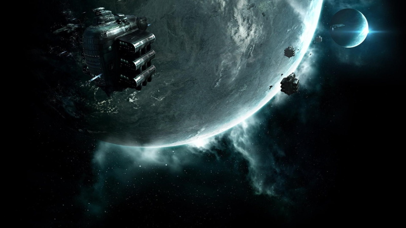 EVE Online, science fiction, Gallente, space, Moon, 1080P, galaxy, spaceship, render, planet