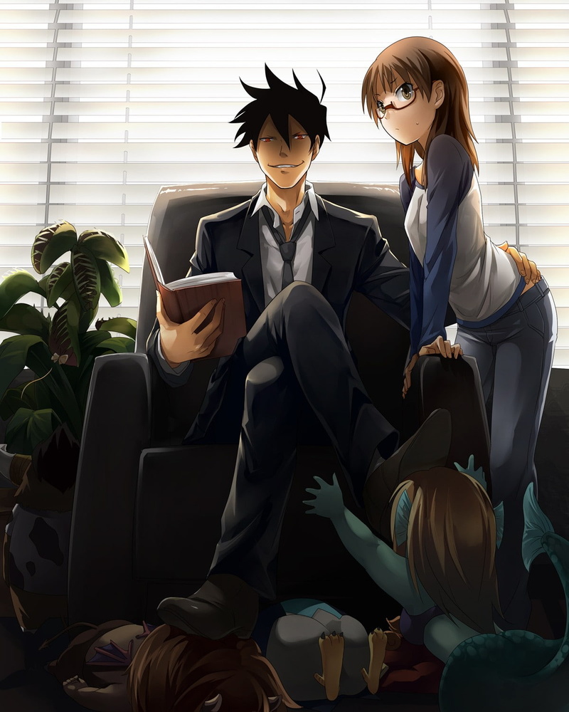Azazel-san., indoors, Sakuma Rinko, Azazel-san.), women, young adult, businessman, beautiful people, Azazel (Yondemasu yo, office, Undine (Yondemasu yo
