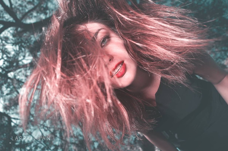 red lipstick, young adult, hairstyle, lifestyles, one person, hair, young women, headshot, smiling, women, Larry Alan, portrait, looking, real people, focus on foreground