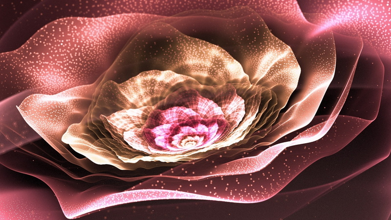 abstract, beige, fractal, hd, artwork, pink, 1080P, floral