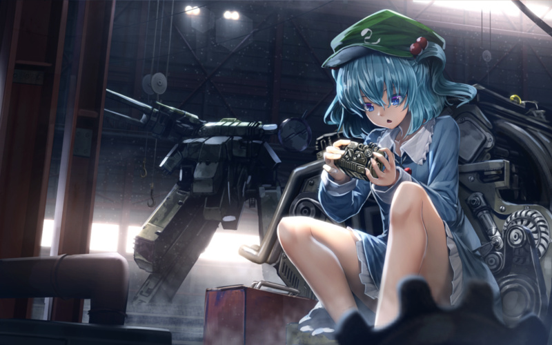 anime girls, adult, sitting, full length, manga, blue hair, young women, 1080P, holding, clothing, leisure activity, real people, lifestyles, one person