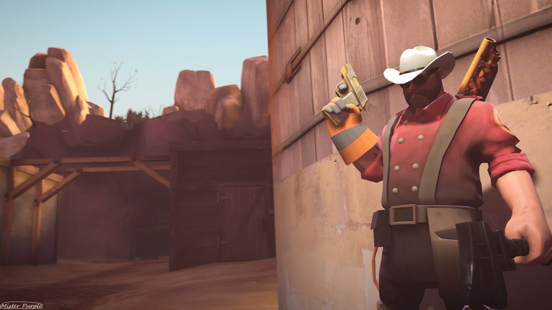 holding, building exterior, protection, headwear, one person, hat, security, clothing, safety, outdoors, Team Fortress 2, nature, Engineer (TF2), sky, helmet